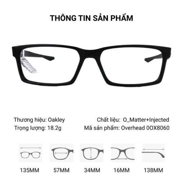 Oakley Overhead 0OX8060 Gọng Kính Thể Thao – Tem Chính Hãng Luxottica
