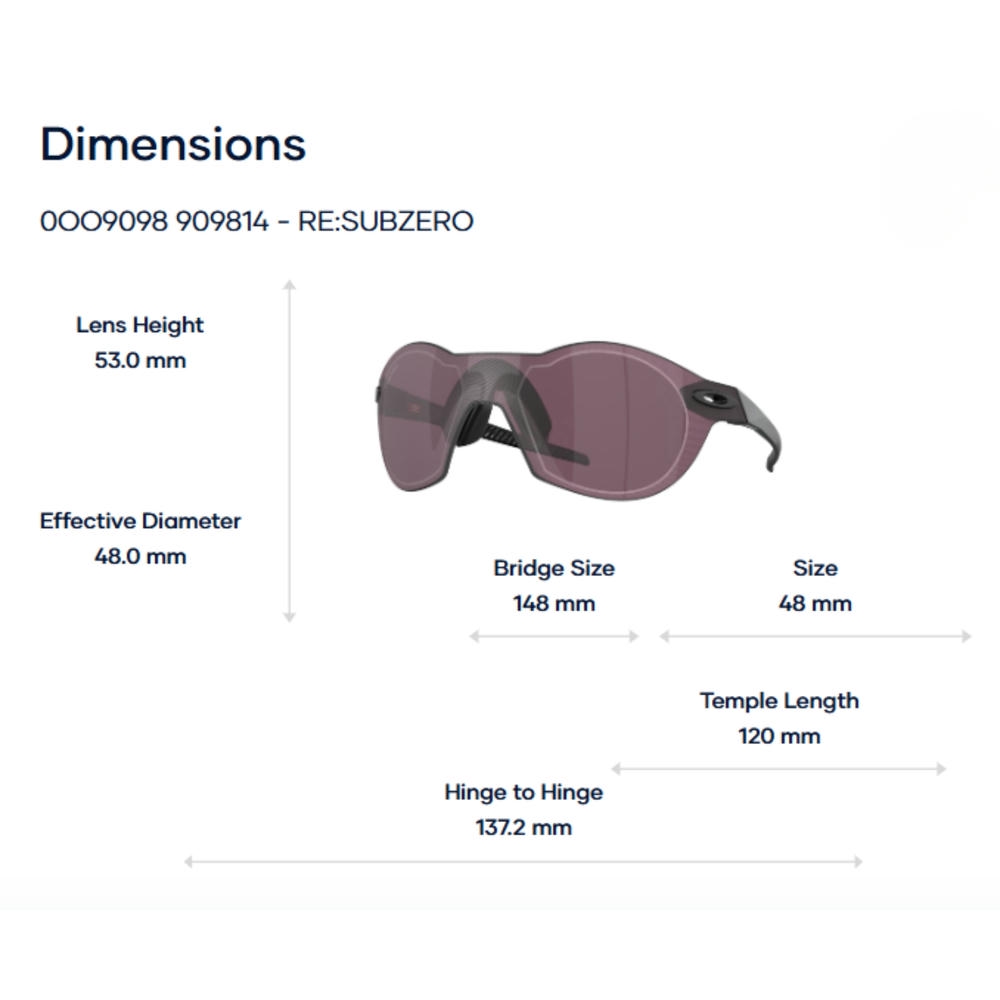 Oakley Re:subzero 0OO9098 Kính Mát Thể Thao – Tem Chính Hãng Luxottica