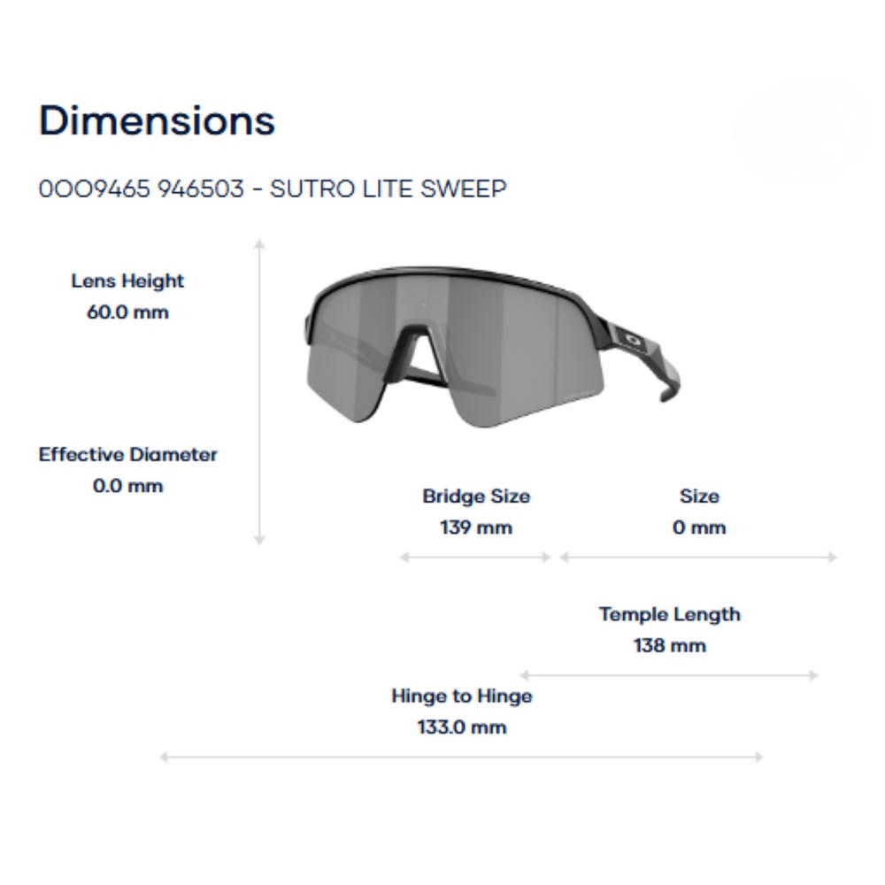 Oakley Sutro Lite Sweep 0OO9465 Kính Mát Nửa Khung Thể Thao – Tem Chính Hãng Luxottica