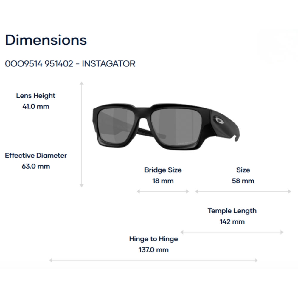 Oakley Instagator 0OO9514 Kính Mát Thể Thao – Tem Chính Hãng Luxottica