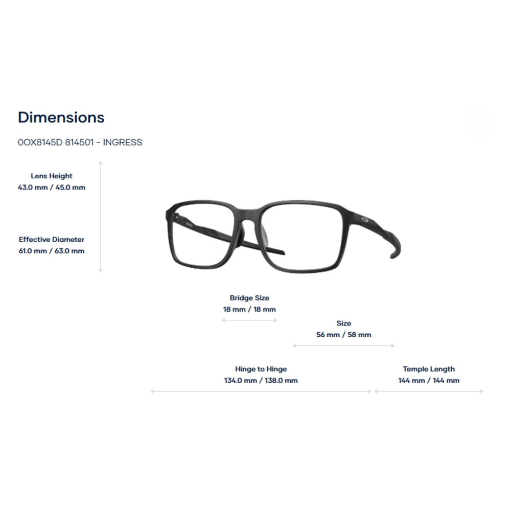 Gọng Kính Oakley Ingress OX8145D - Tem Chính Hãng Luxottica